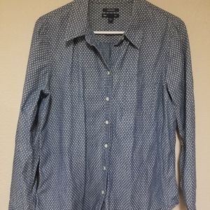 Chambray polka dot blouse